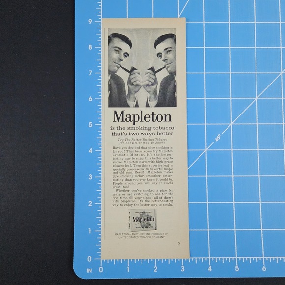1964 Mapleton Pipe Smoking Tobacco Vintage Print Ad Aromatic Mixture Bar Mancave - Picture 4 of 4